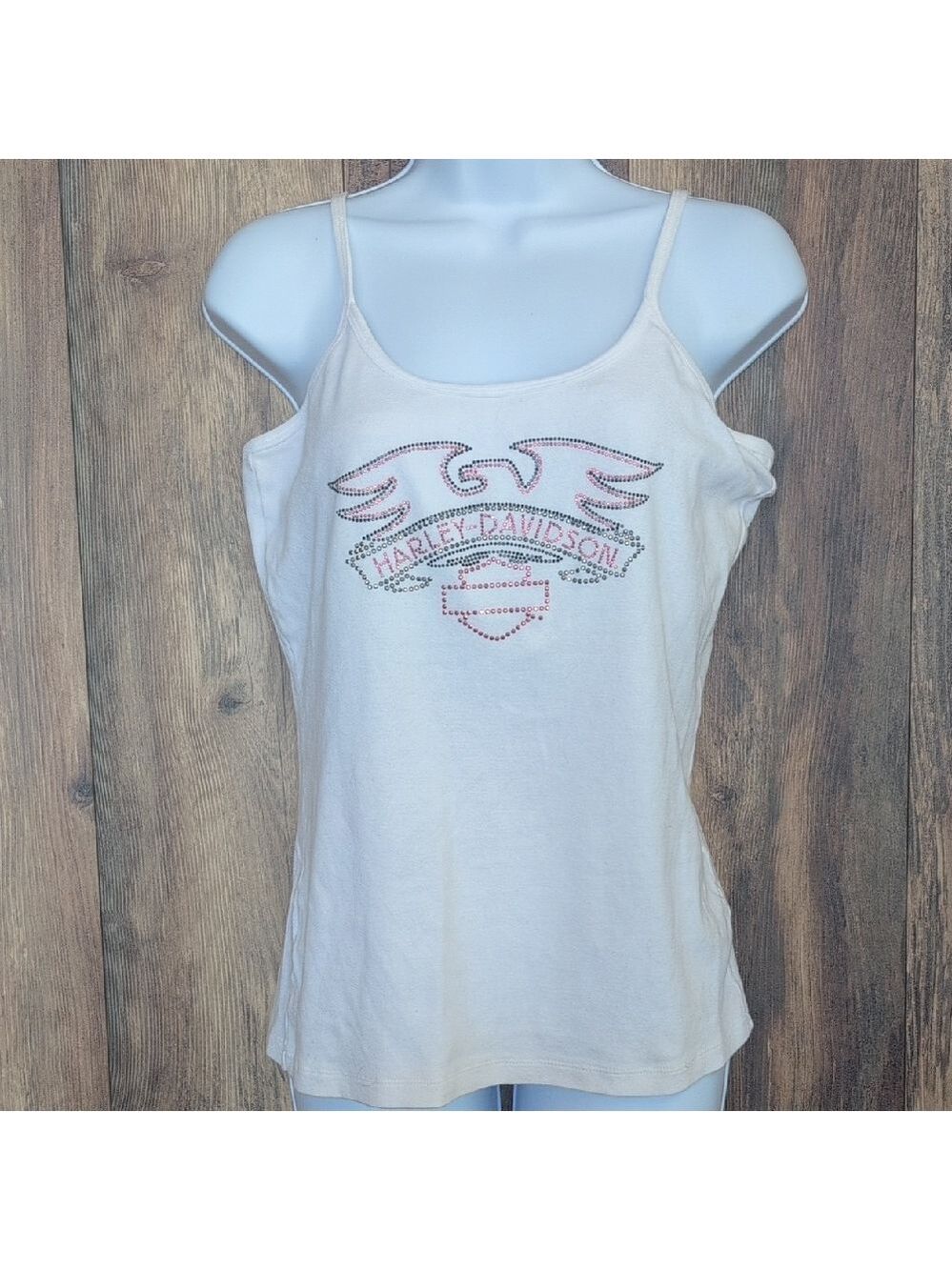 Harley-Davidson Women's Sequined White Camisole Tank L M279